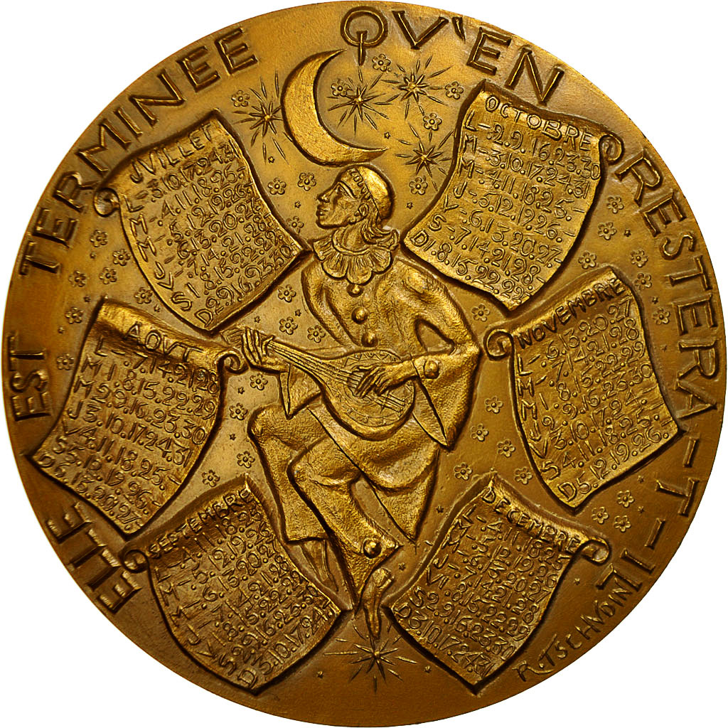 Francia, medalla, Médaille Calendrier, 1978, Tschudin, SC, Bronce
