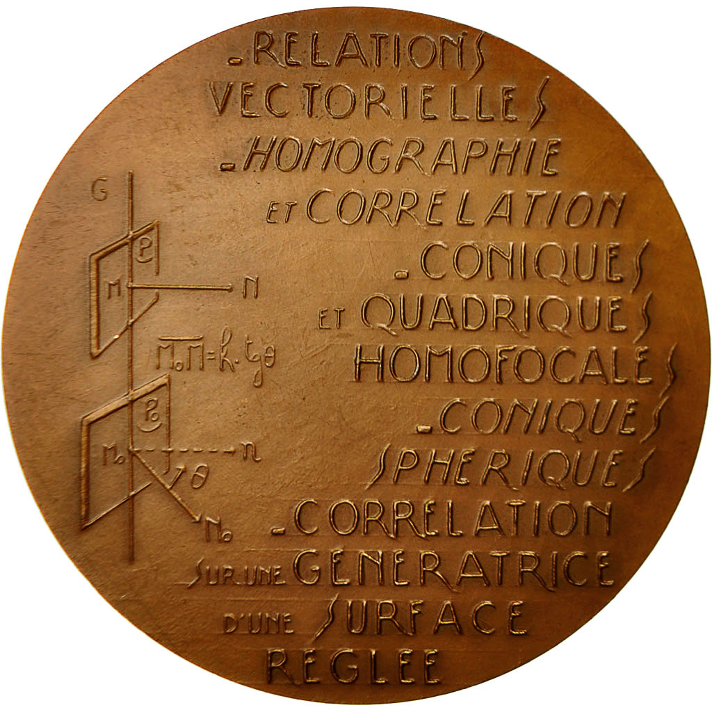 France, Medal, Michel Chasles, 1980, Santoni, SPL, Bronze