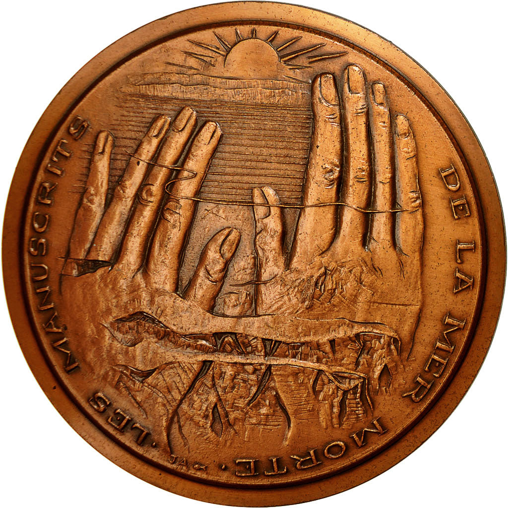 France, Medal, Les Manuscrits de la Mer Morte, 1974, Asselberg, MS(63), Copper