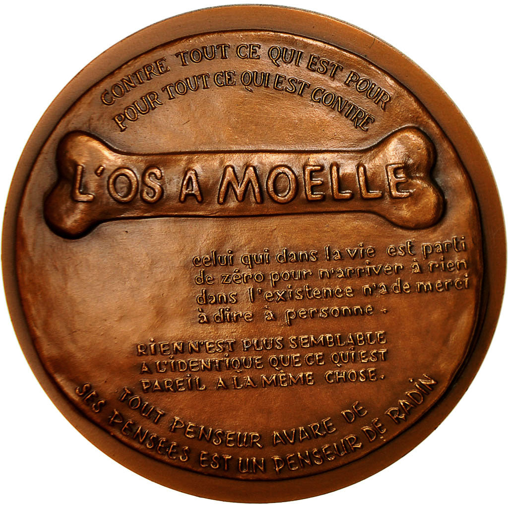 France, Medal, Pierre Dac (1893-1975), 1980, hirolla, MS(63), Copper