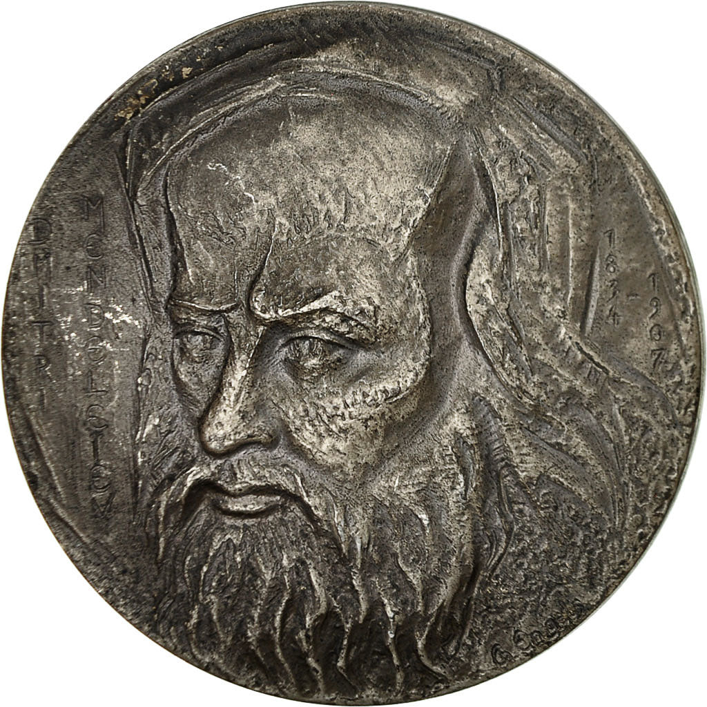 France, Medal, Dimitri Mendeleiev, 1974, Engels, MS(63), Copper