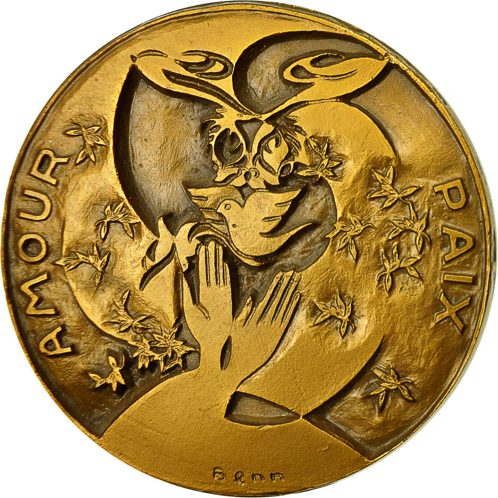 France, Medal, Benn à la Monnaie de Paris, 1980, Benn, MS(63), Bronze