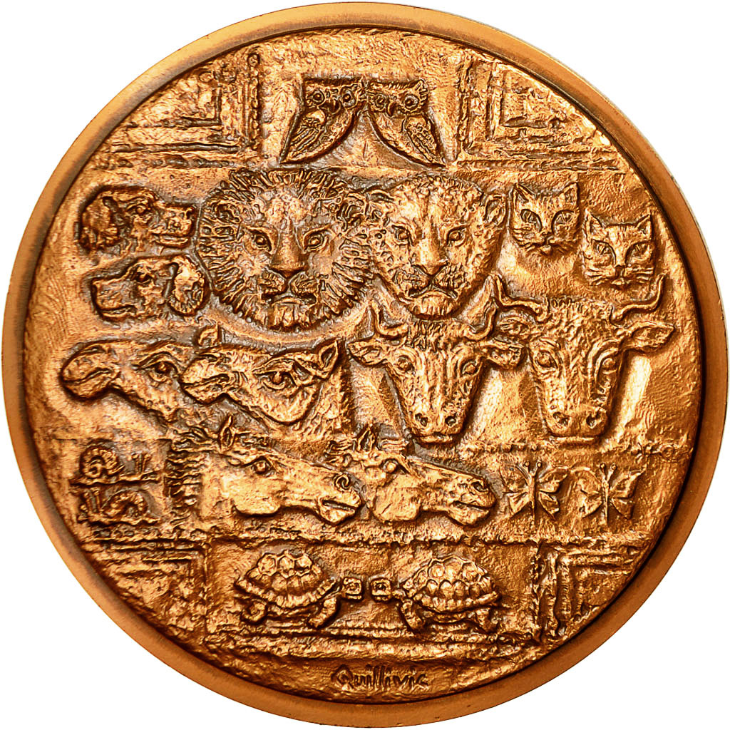 France, Medal, Arche de Noé, 1989, Quivillic, MS(63), Copper