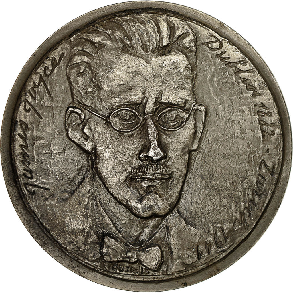 France, Medal, James Joyce, 1974, Quérolle, MS(63), Copper