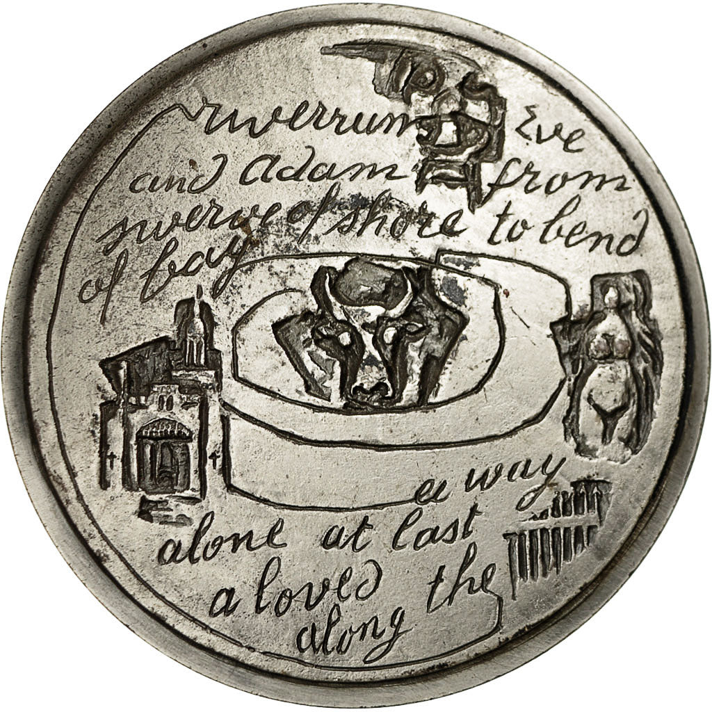 France, Medal, James Joyce, 1974, Quérolle, MS(63), Copper