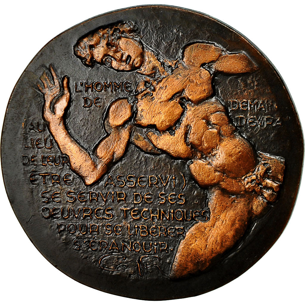 France, Medal, Georges Friedmann, 1977, Revol, MS(63), Copper