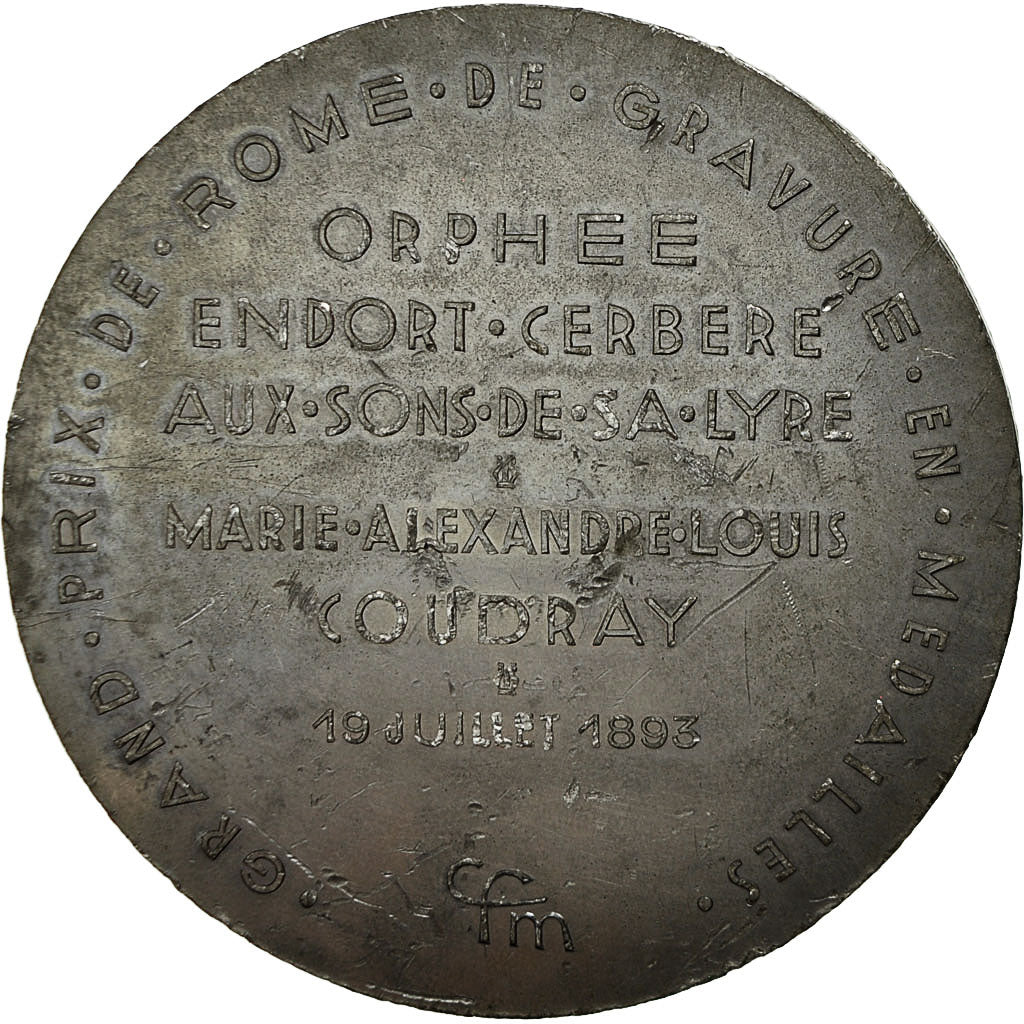 France, Medal, Grand Prix de Rome 1893, 1970, Coudray, TTB+, Tin