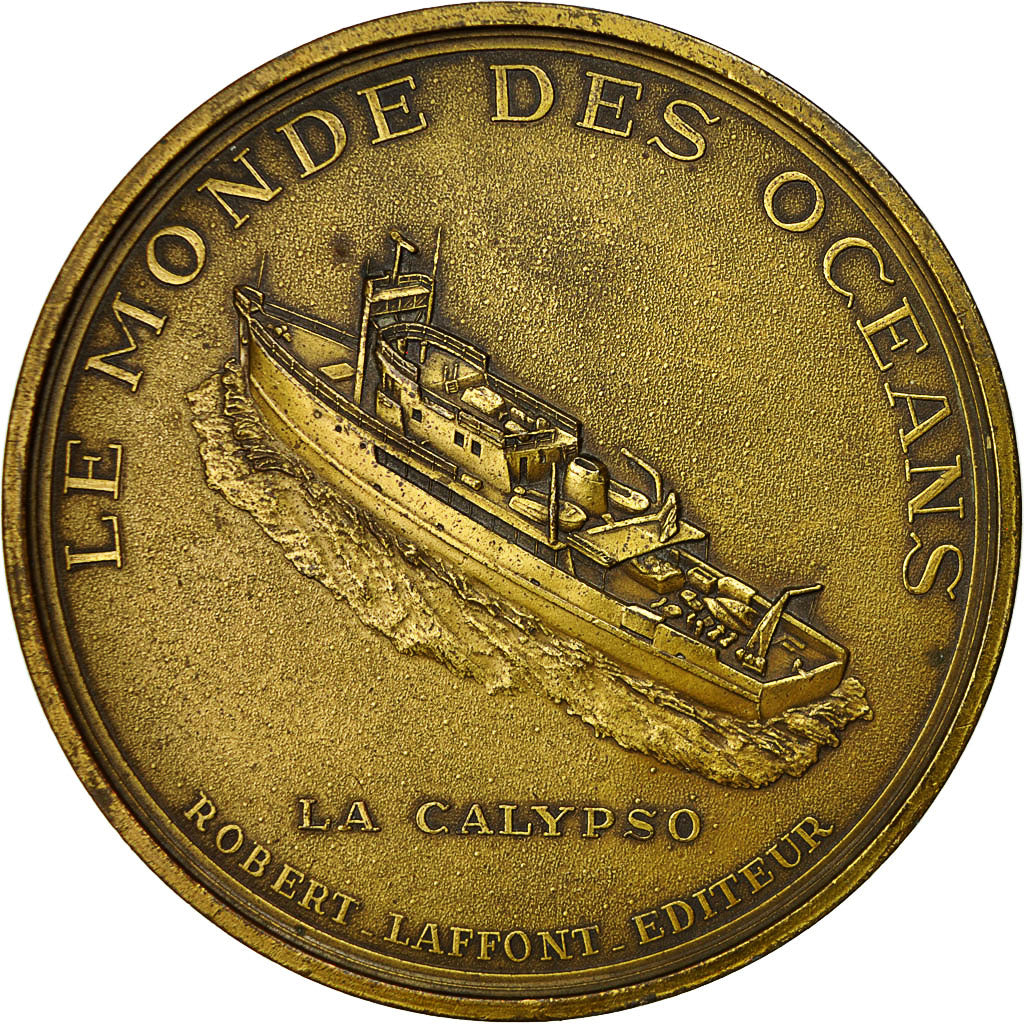 France, Medal, Commandant Jacques Yves Cousteau, Duboc, AU(50-53), Copper