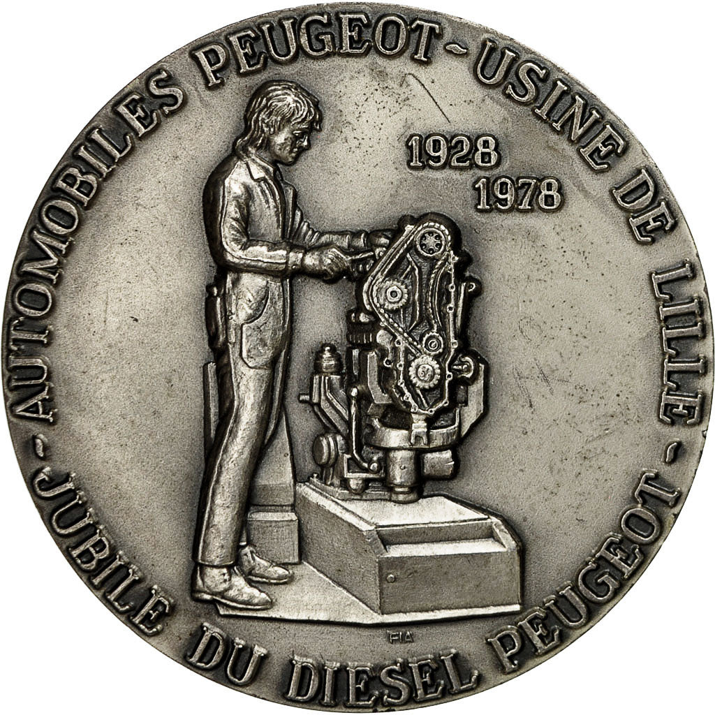 Francia, Medal, Jubilé du Diésel Peugeot, SC, Bronce