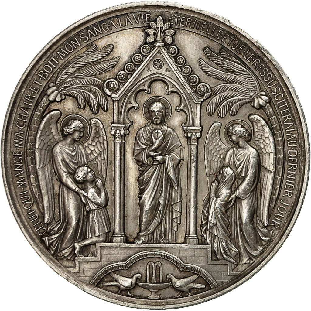 France, Medal, Baptème (1849), Communion (1861), Oudiné, SPL, Cuivre
