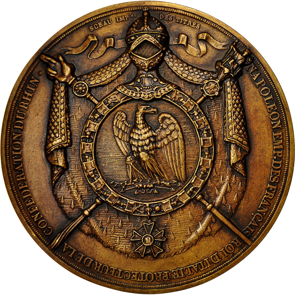 France, Medal, Napoléon, Protecteur de la Confédération du Rhin, 1969, Denon