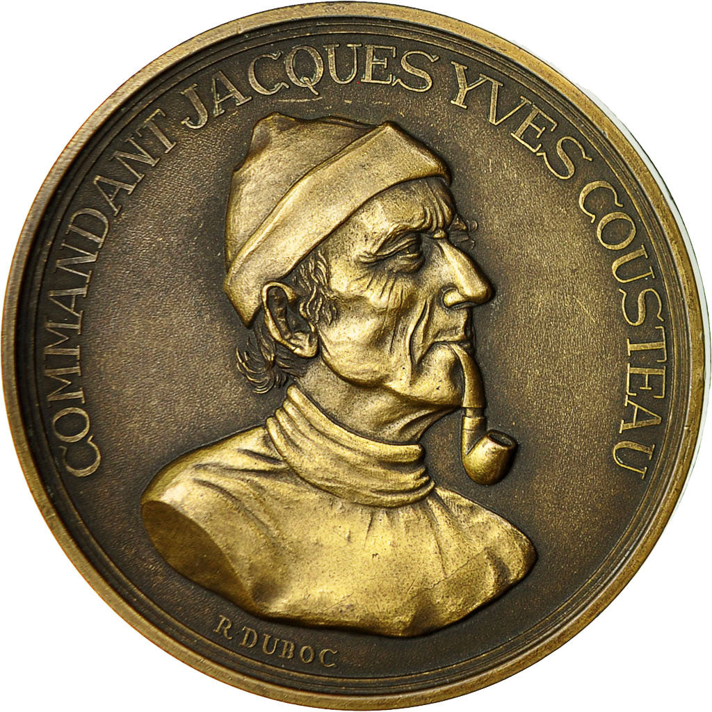 France, Medal, Commandant Jacques Yves Cousteau, Duboc, MS(63), Bronze