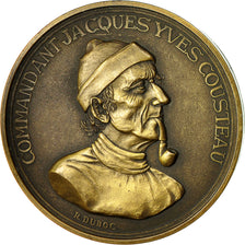 France, Medal, Commandant Jacques Yves Cousteau, Duboc, MS(63), Bronze