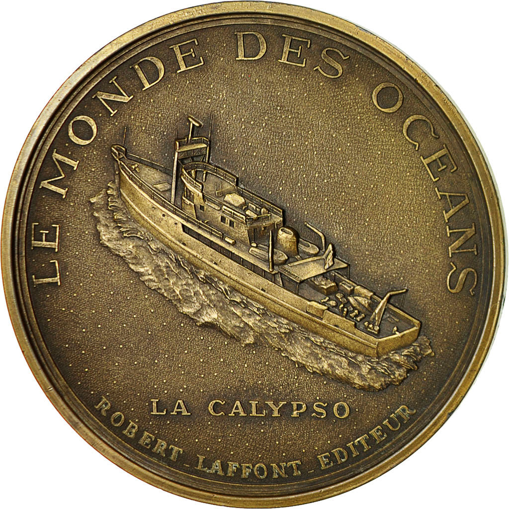France, Medal, Commandant Jacques Yves Cousteau, Duboc, MS(63), Bronze