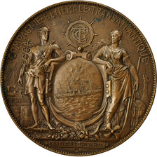 France, Medal, Compagnie Générale Transatlantique, 1917, Pagnier, SPL, Bronze