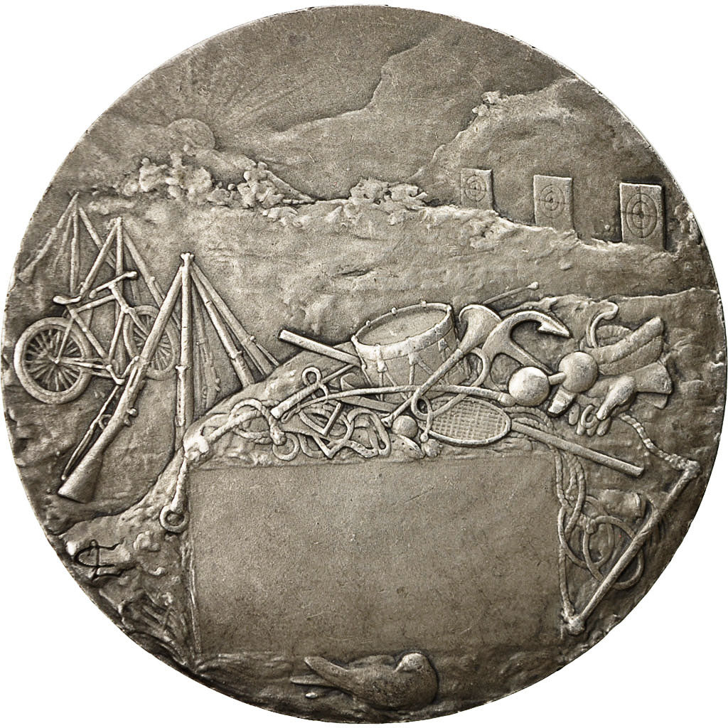 France, Medal, Prix de Tir, XIX ème, Coudray, MS(60-62), Silvered bronze