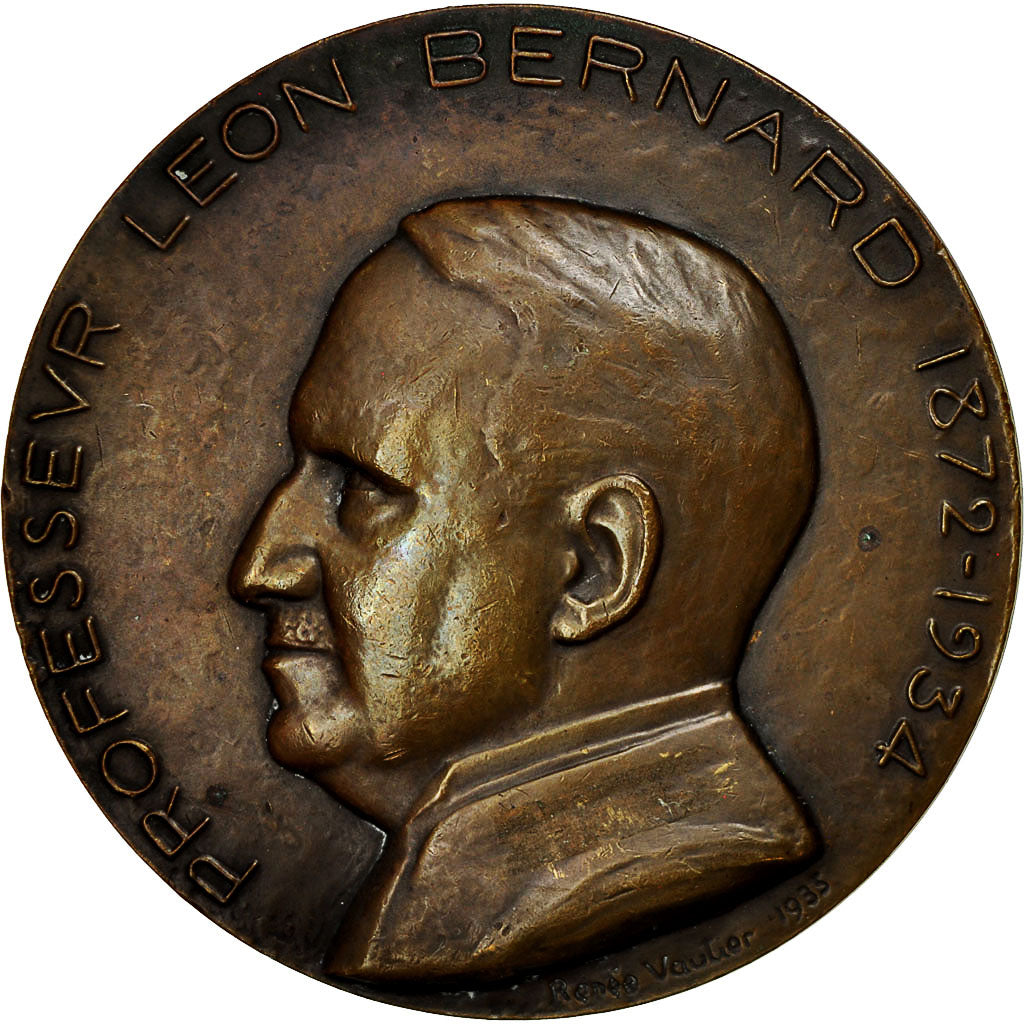 Francia, Medal, Professeur Léon Bernard, 1935, Renée Vautier, SC, Bronce