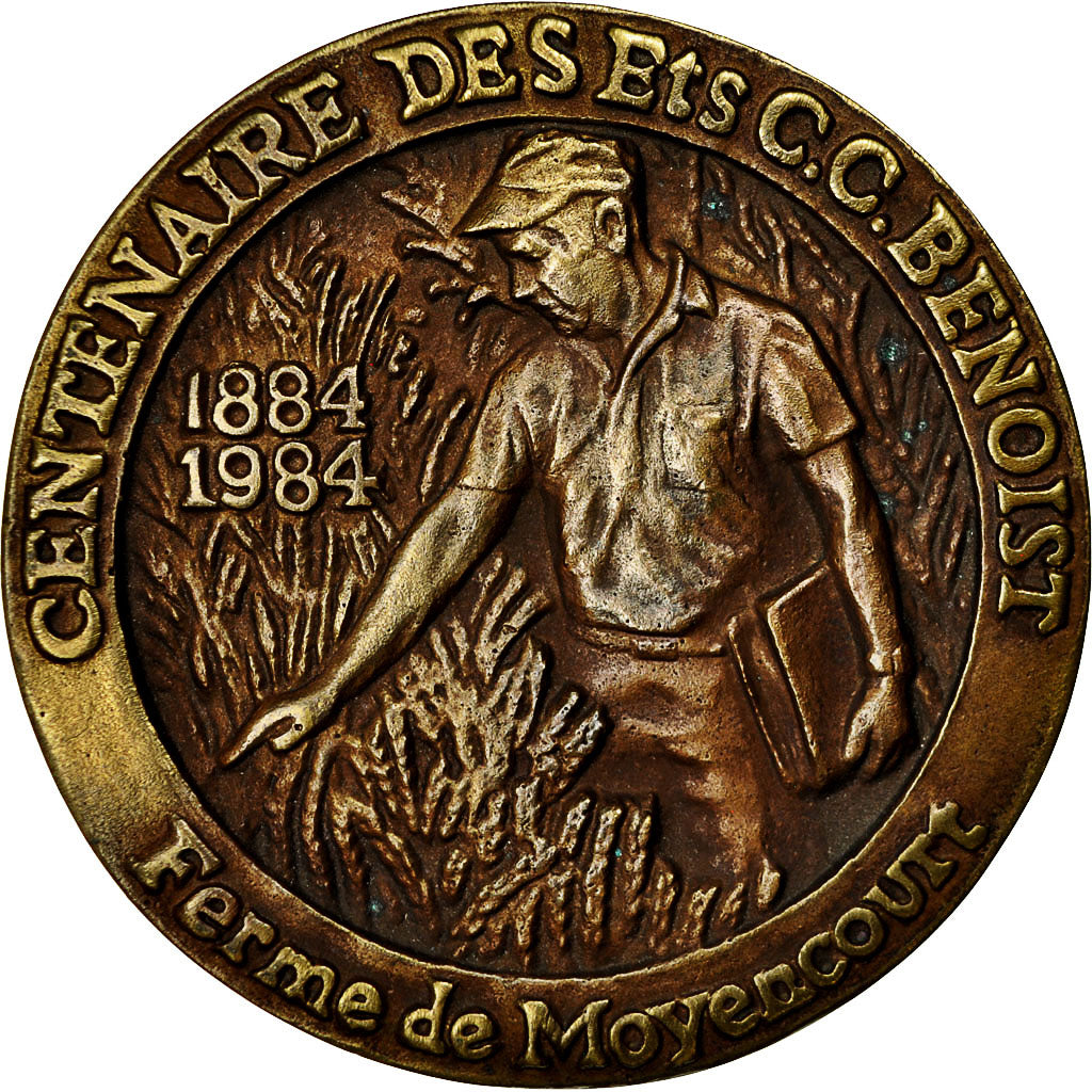 France, Medal, Centenaire des Ets C.C.Benoist, Ferme de Moyencourt, 1984, SPL