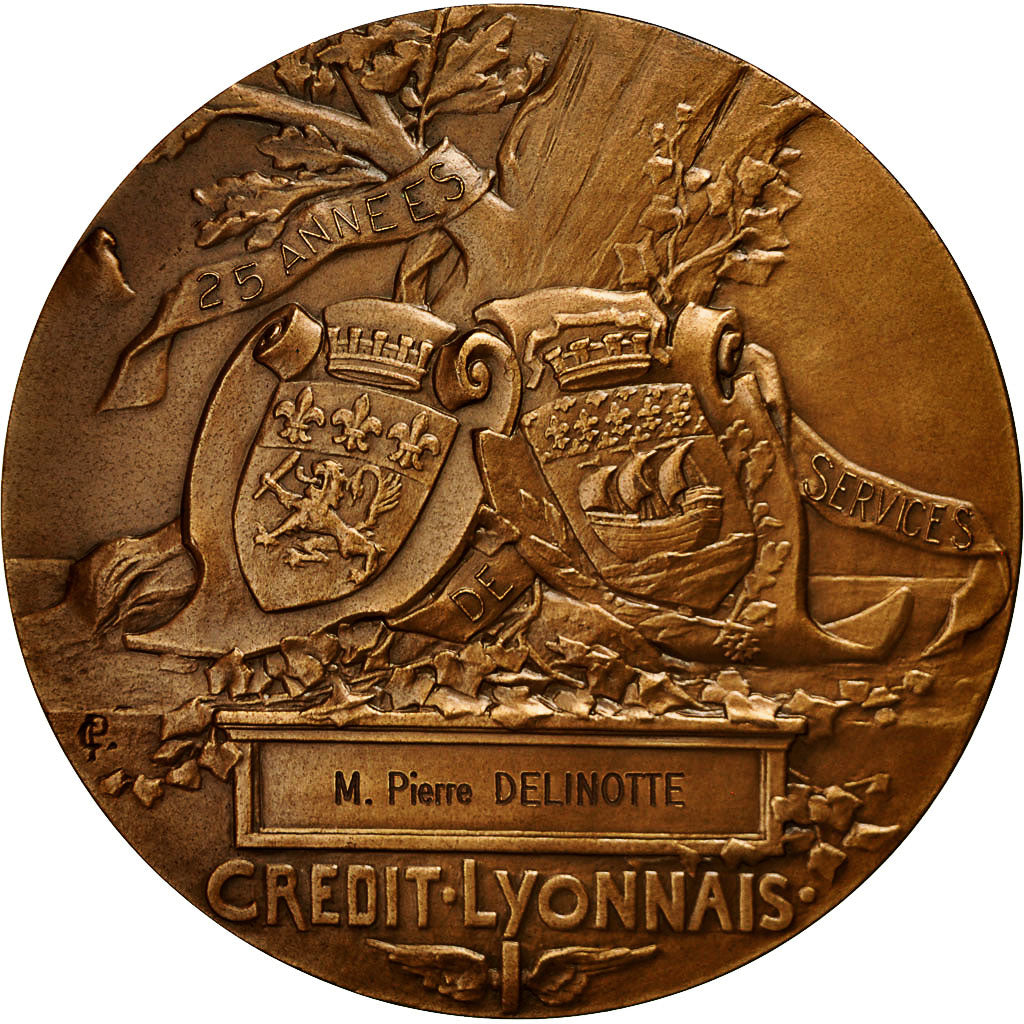 Francia, medalla, Henri Germain, Fondateur du Crédit Lyonnais, 1976, Pillet