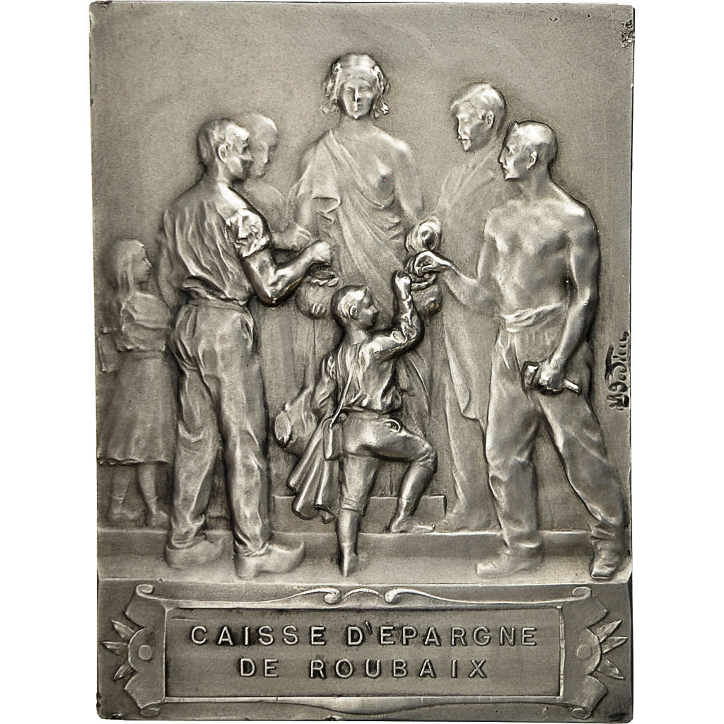 France, Medal, Caisse d'Epargne de Roubaix, MS(63), Silver