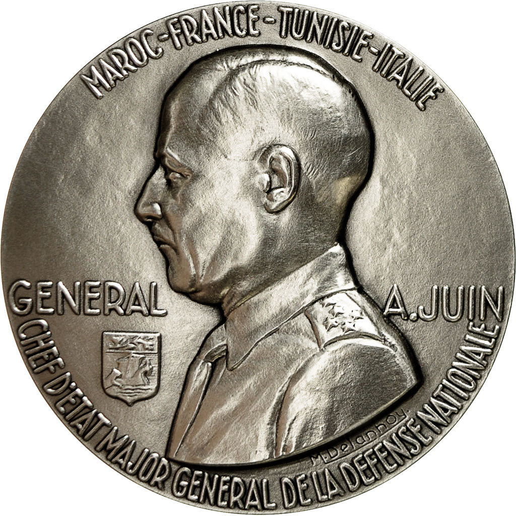 Francja, Medal, Général Juin, Delannoy, MS(64), Brąz posrebrzany