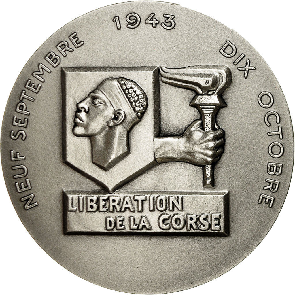 Francja, Medal, Libération de la Corse, MS(64), Brąz posrebrzany
