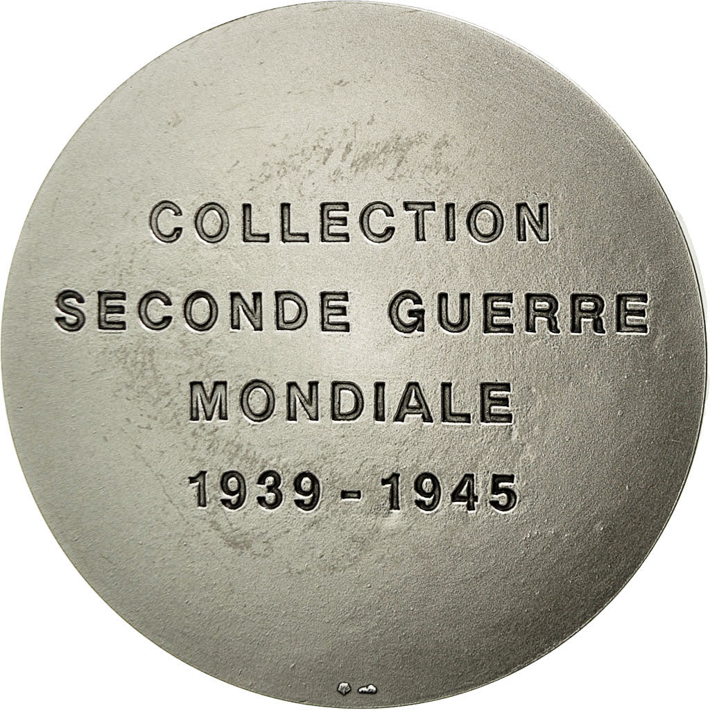 France, Medal, Winston Churchill, Turin, MS(64), Silvered bronze