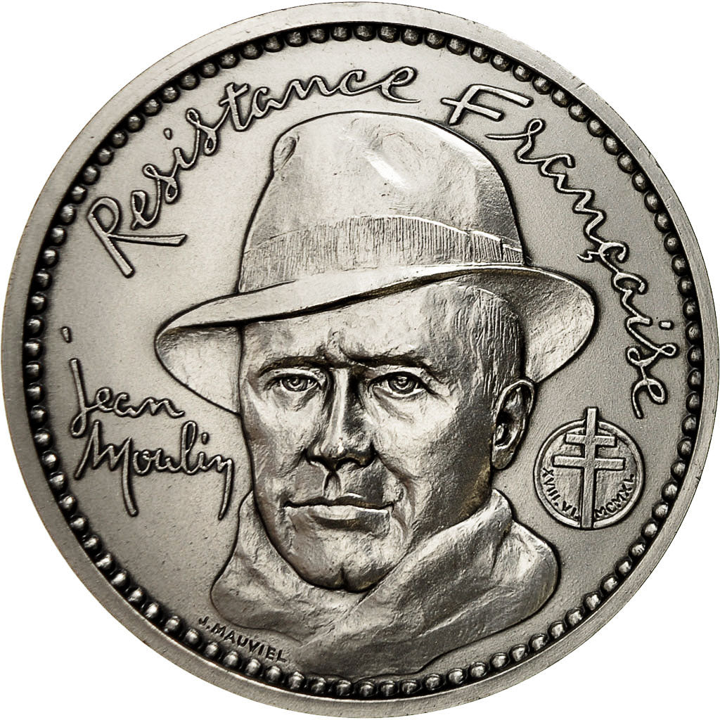 Francia, Medal, Pour Que Vive la France,Jean Moulin, Mauviel, SC+, Bronce