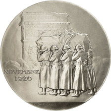 France, Medal, 11 novembre 1920, Dammann, MS(64), Silvered bronze