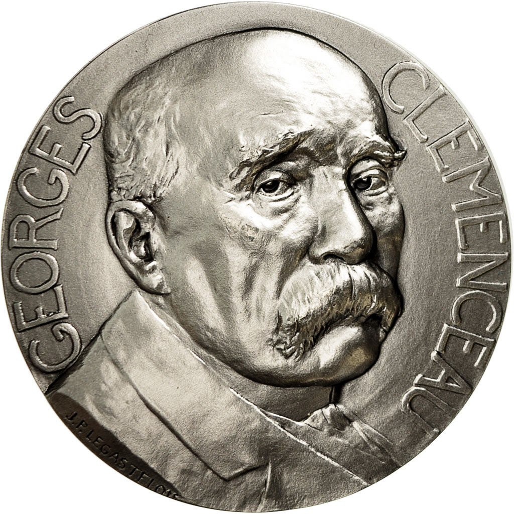 France, Medal, Georges Clemenceau, Legastelois, MS(64), Silvered bronze