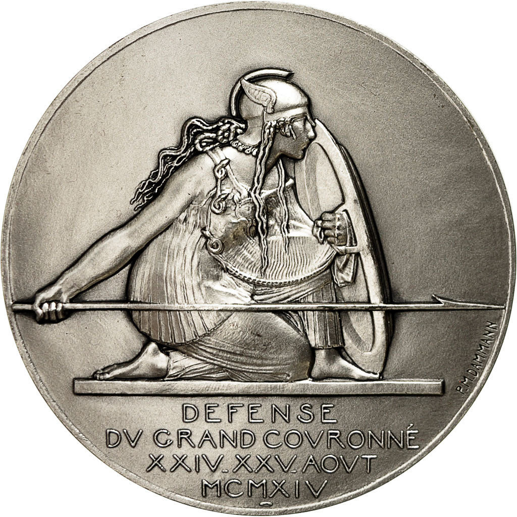 France, Medal, Défense du Grand Couronné, Dammann, MS(64), Silvered bronze