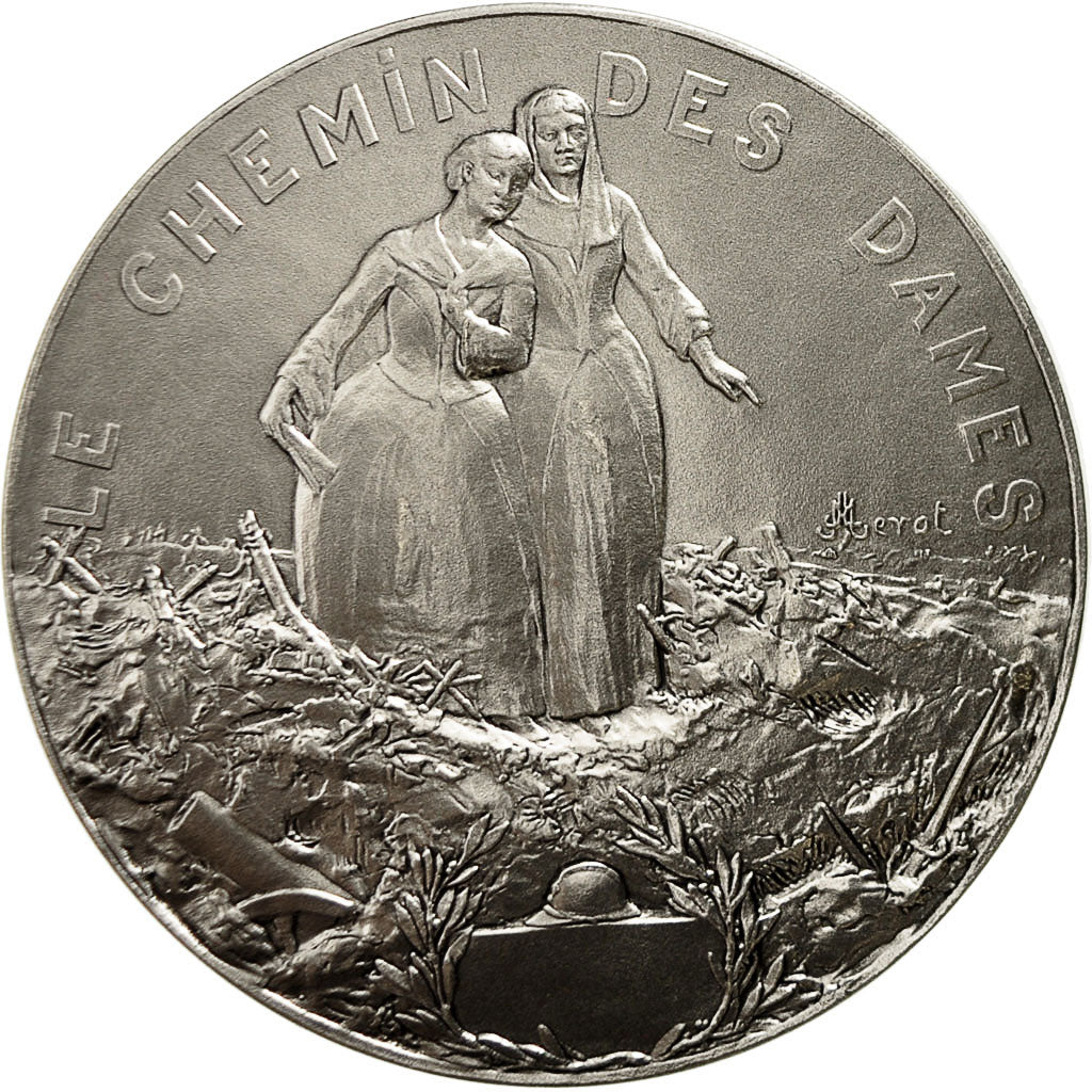 France, Medal, Le chemin des Dames, Merot, MS(64), Silvered bronze