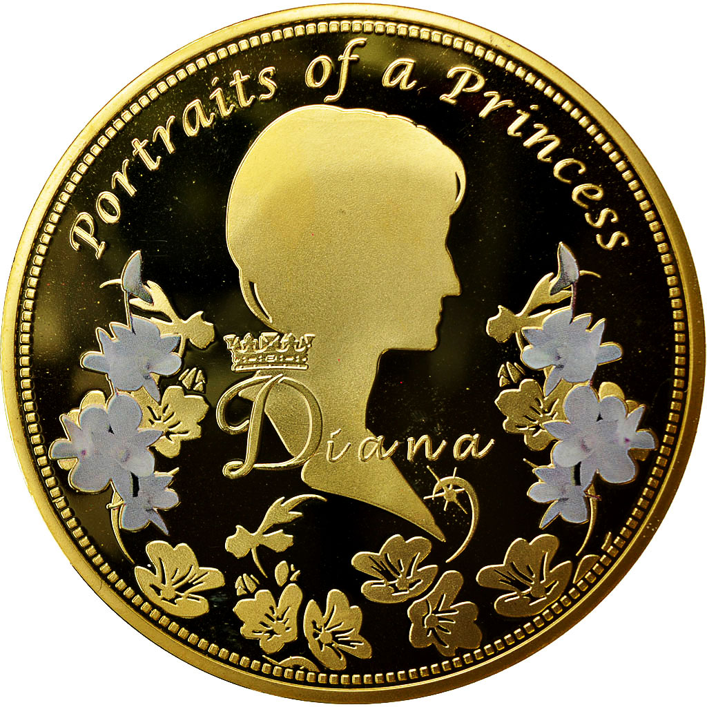 Frankreich, Medal, Portrait of a Princess, Diana, UNZ+, Copper Plated Silver