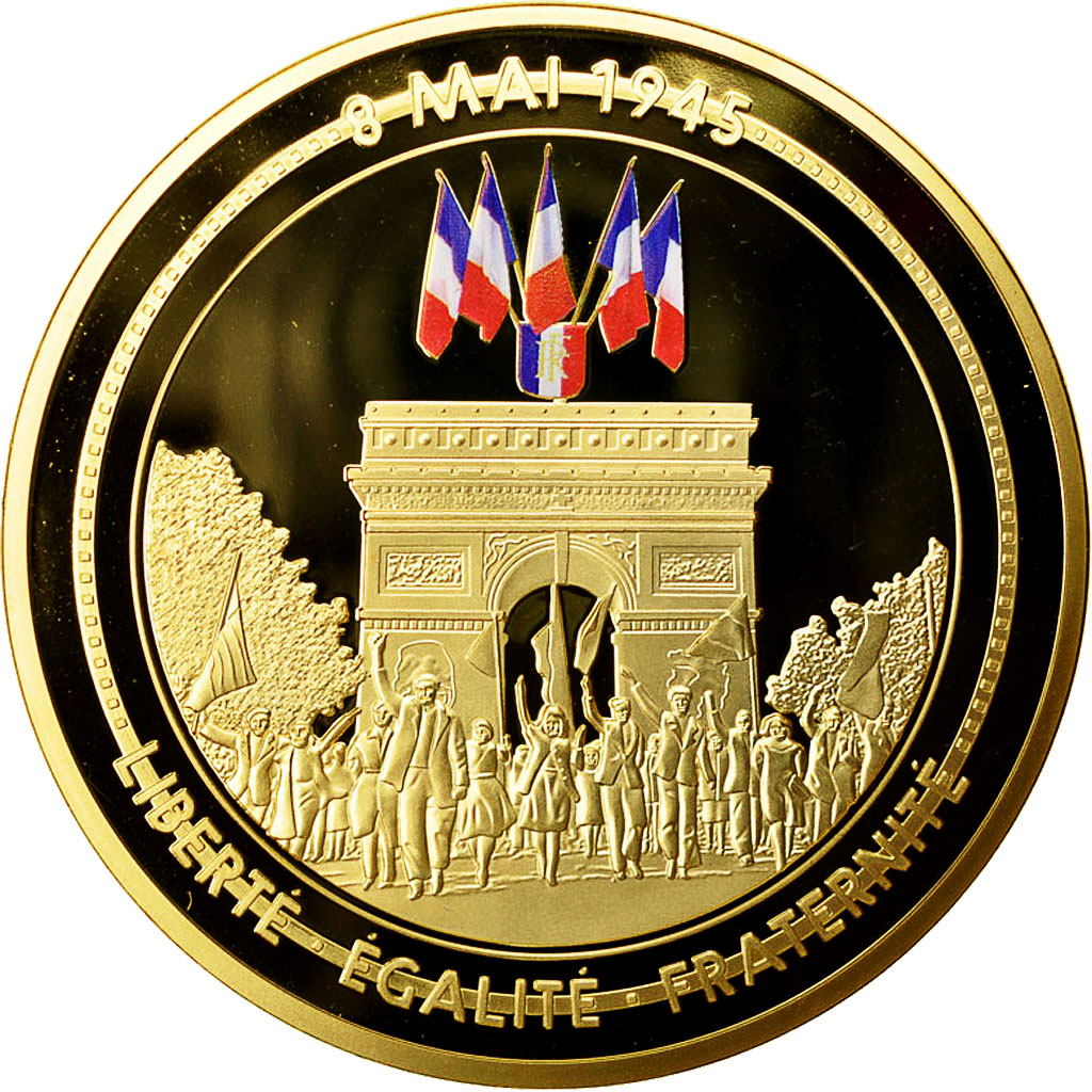 France, Medal, 70ème Anniversaire Fin de la 2ème Guerre Mondiale, MS(64)