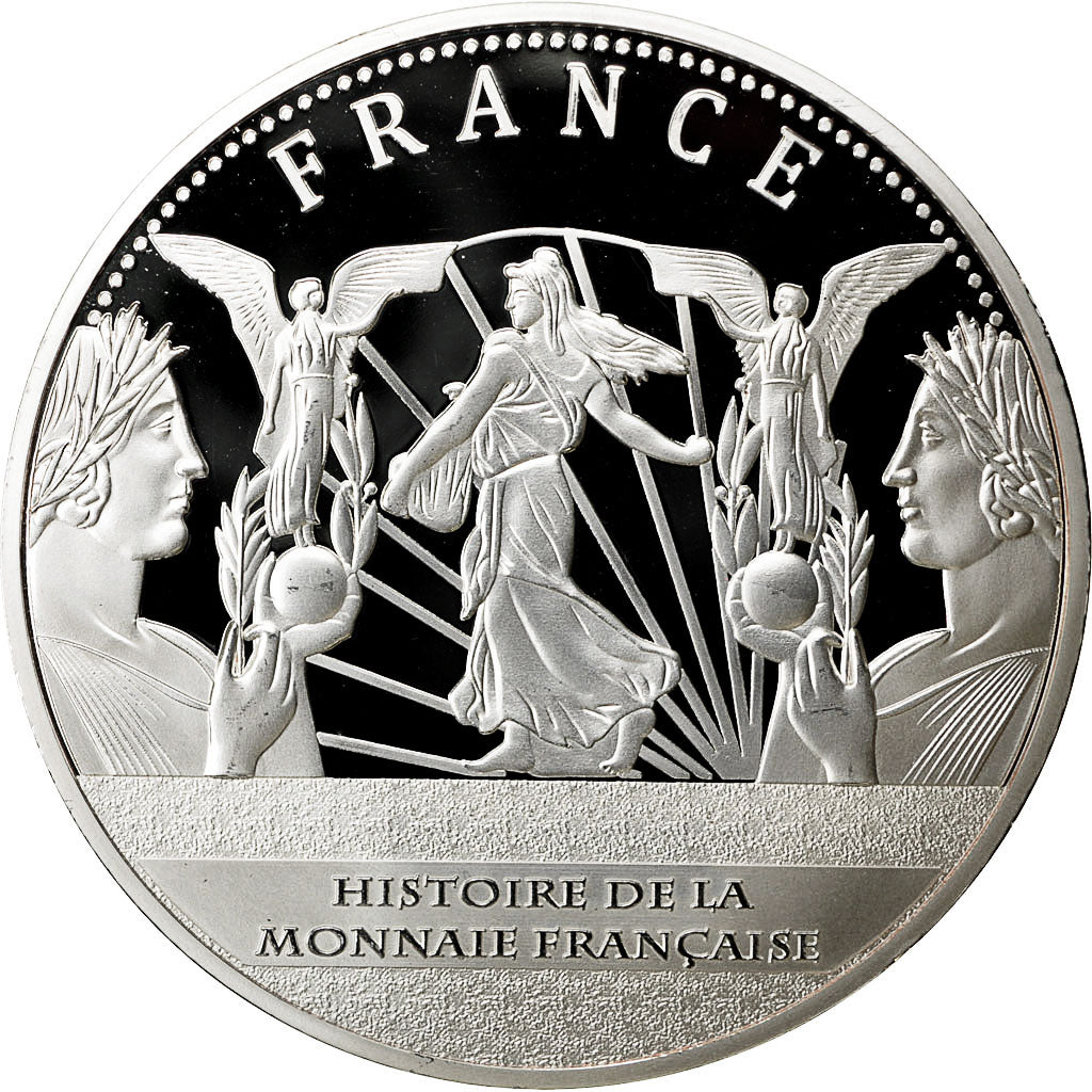 Francia, Medal, Histoire de la Monnaie Française, 5000 Francs 1944, SC+, Copper