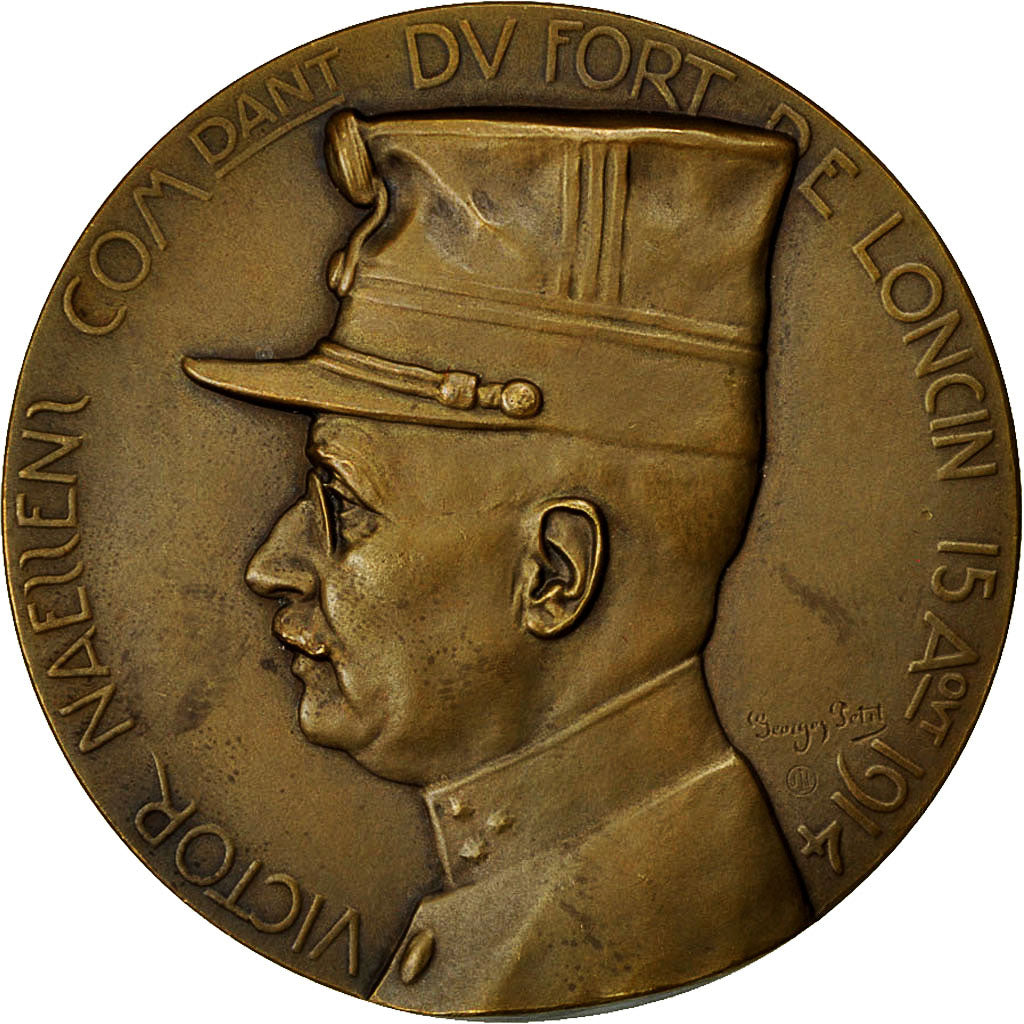France, Medal, Victor Naessens, Commandant du Fort de Loncin, Petit, SPL, Bronze