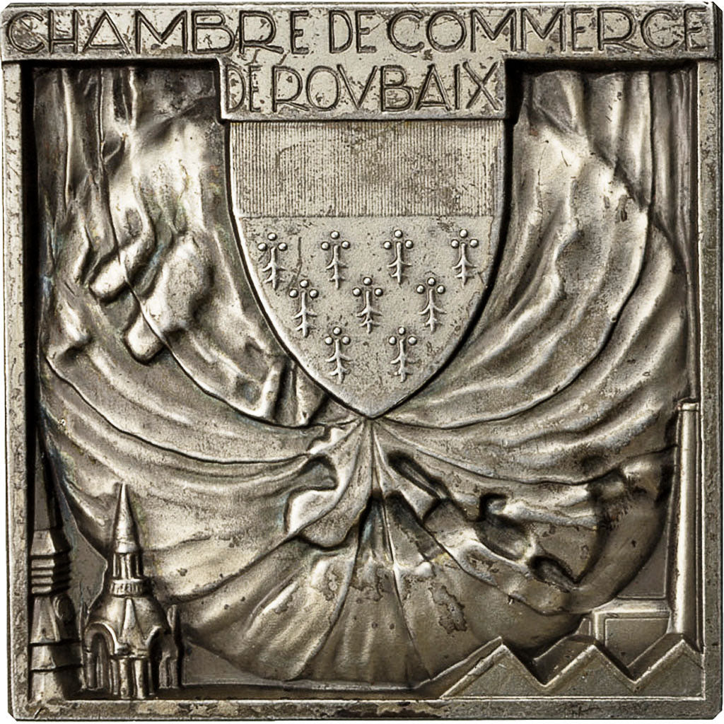 Francia, Medal, Chambre de Commerce de Roubaix, EBC+, Bronce plateado