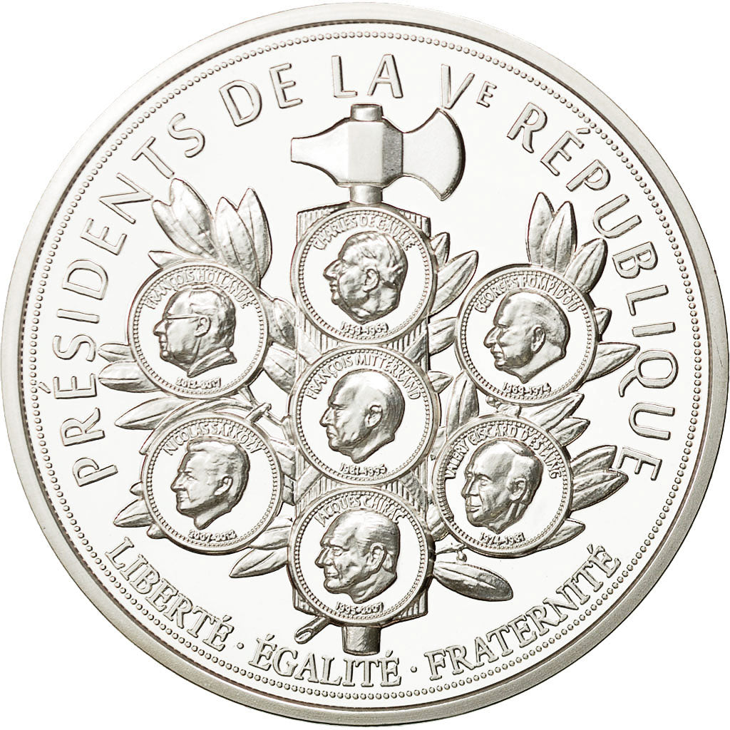 Frankreich, Medal, Présidents de la Ve République, UNZ+, Copper Plated Silver