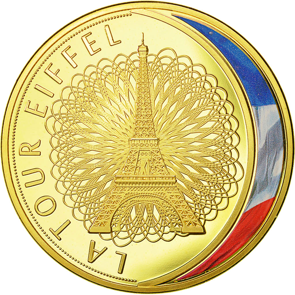 Francia, Medal, La Tour Eiffel, Les Emblèmes Français, SPL+, Copper Plated