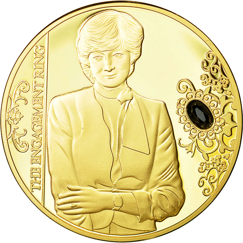 Francia, Medal, La Princesse Diana, The Engagement Ring, SC+, Copper Plated