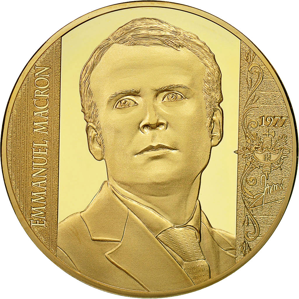 France, Medal, Emmanuel Macron, Les Plus Grands Français, MS(64), Copper Plated