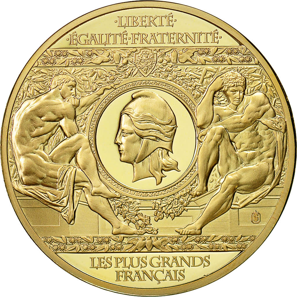 France, Medal, Emmanuel Macron, Les Plus Grands Français, MS(64), Copper Plated