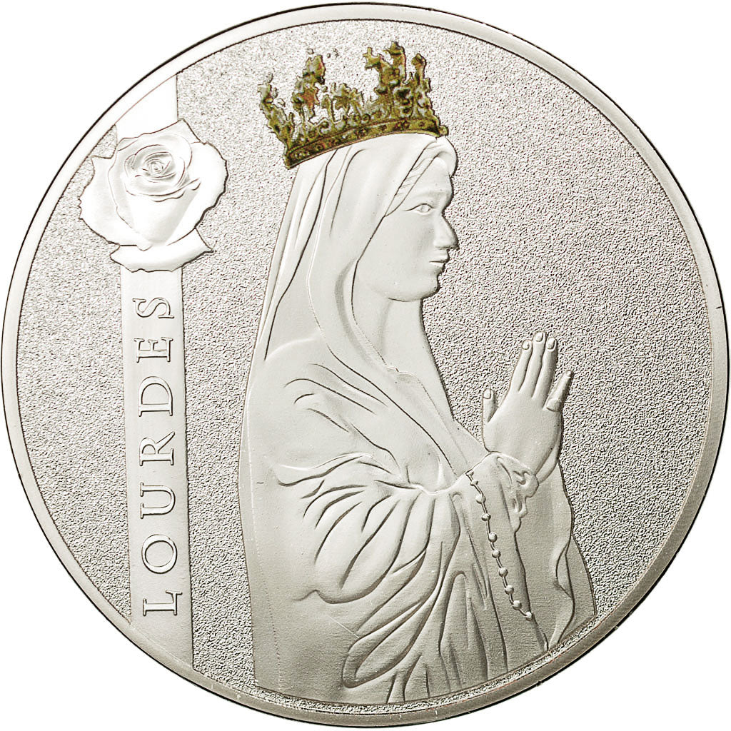 France, Medal, Lourdes, MS(64), Copper Plated Silver