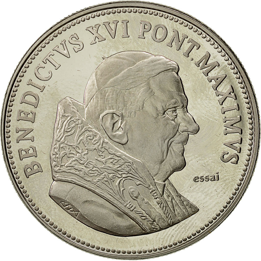 Francja, Medal, Benoit XVI, MS(64), Nikiel
