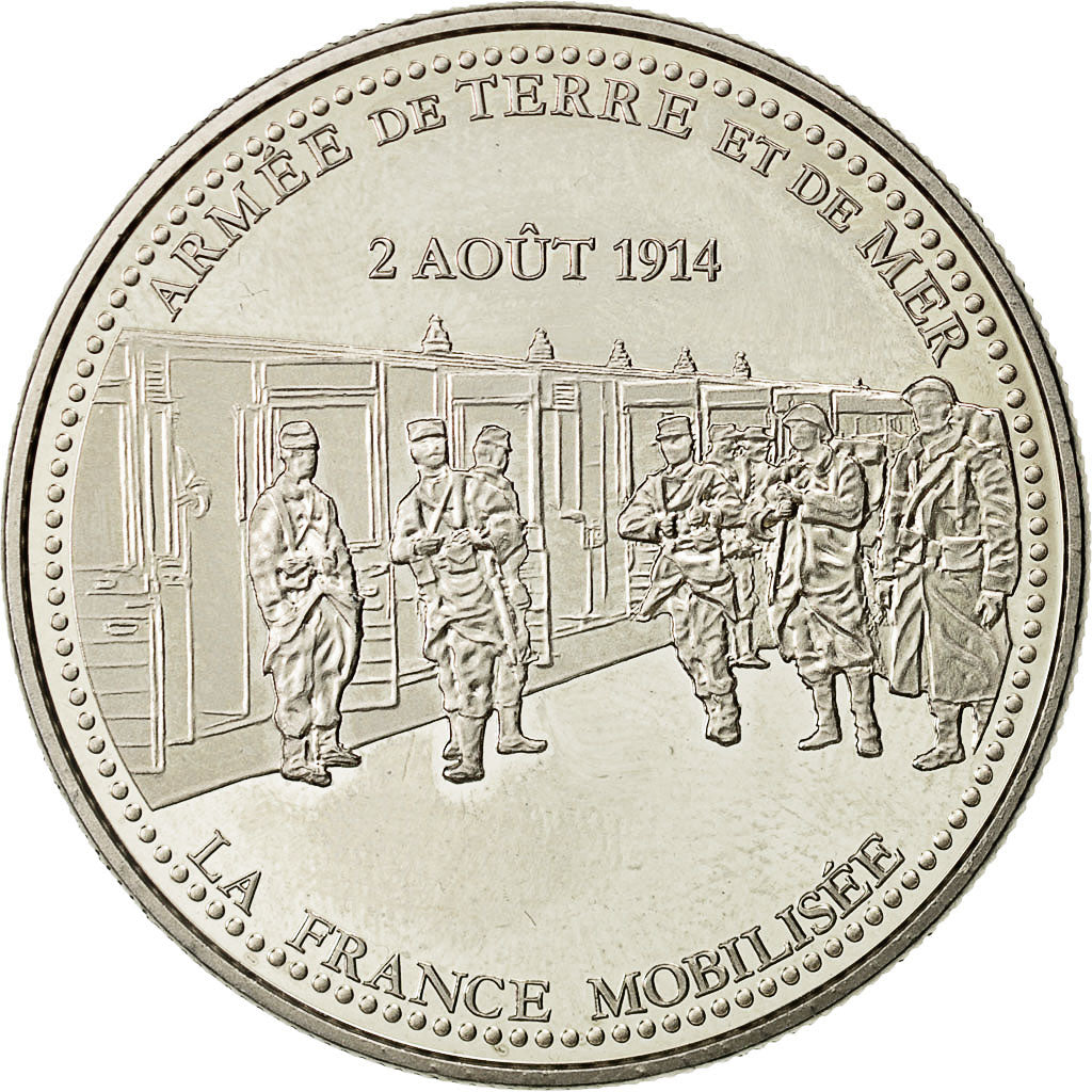 Francja, Medal, Armée de Terre et de Mer, 2 Aout 1914, MS(64), Nikiel