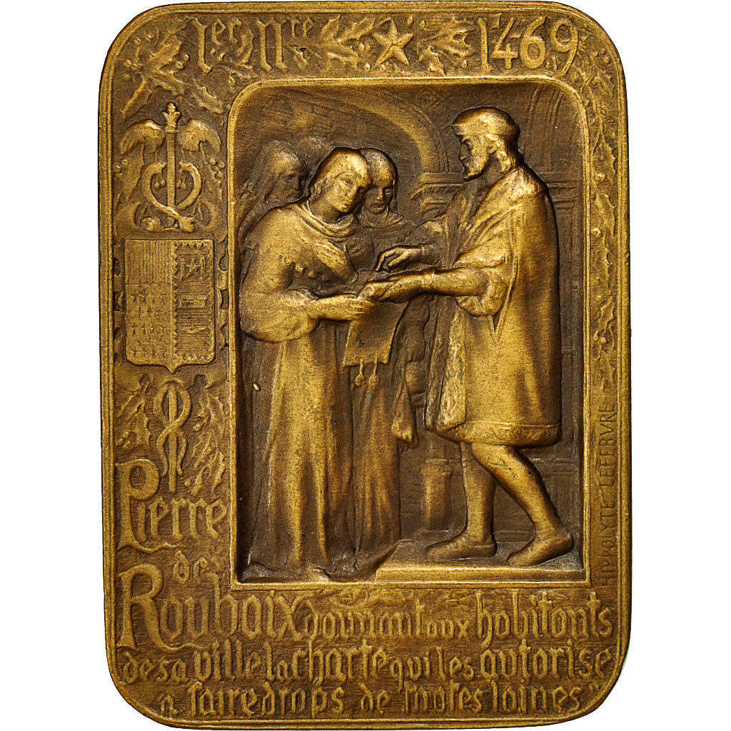 France, Medal, Chambre de Commerce de Roubaix, Lefebvre, MS(63), Bronze