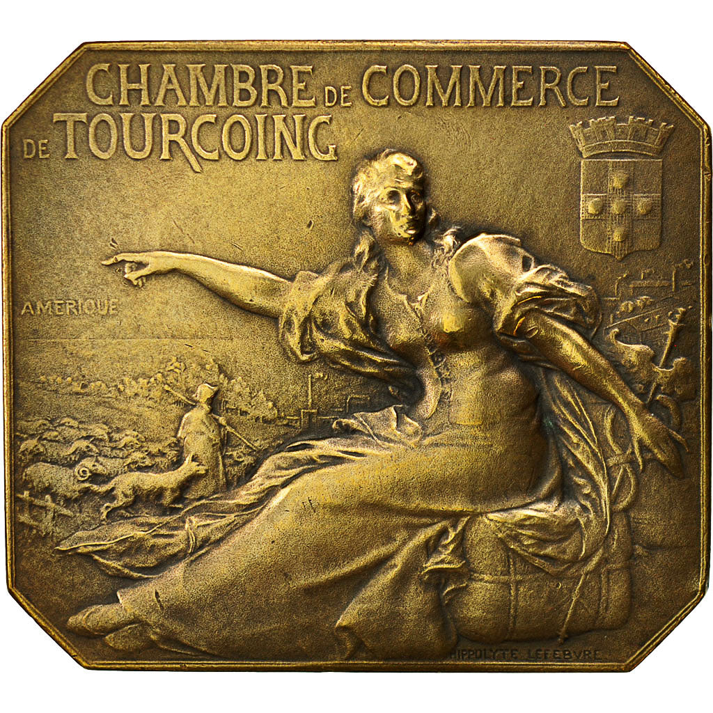 France, Medal, Chambre de Commerce de Tourcoing, Lefebvre, SUP+, Bronze