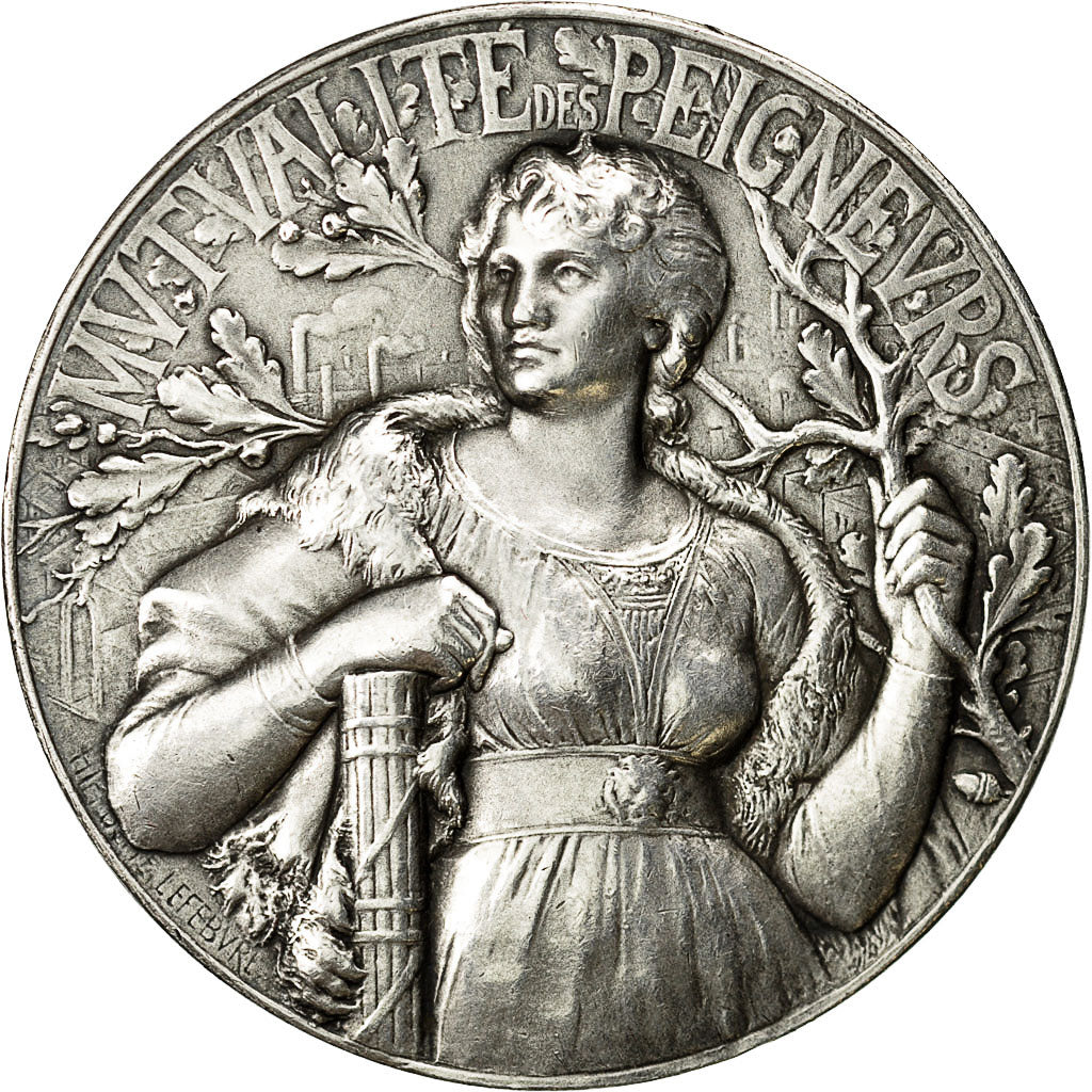 France, Medal, Mutualité des Peigneurs, 1896, Lefebvre, MS(60-62), Silver