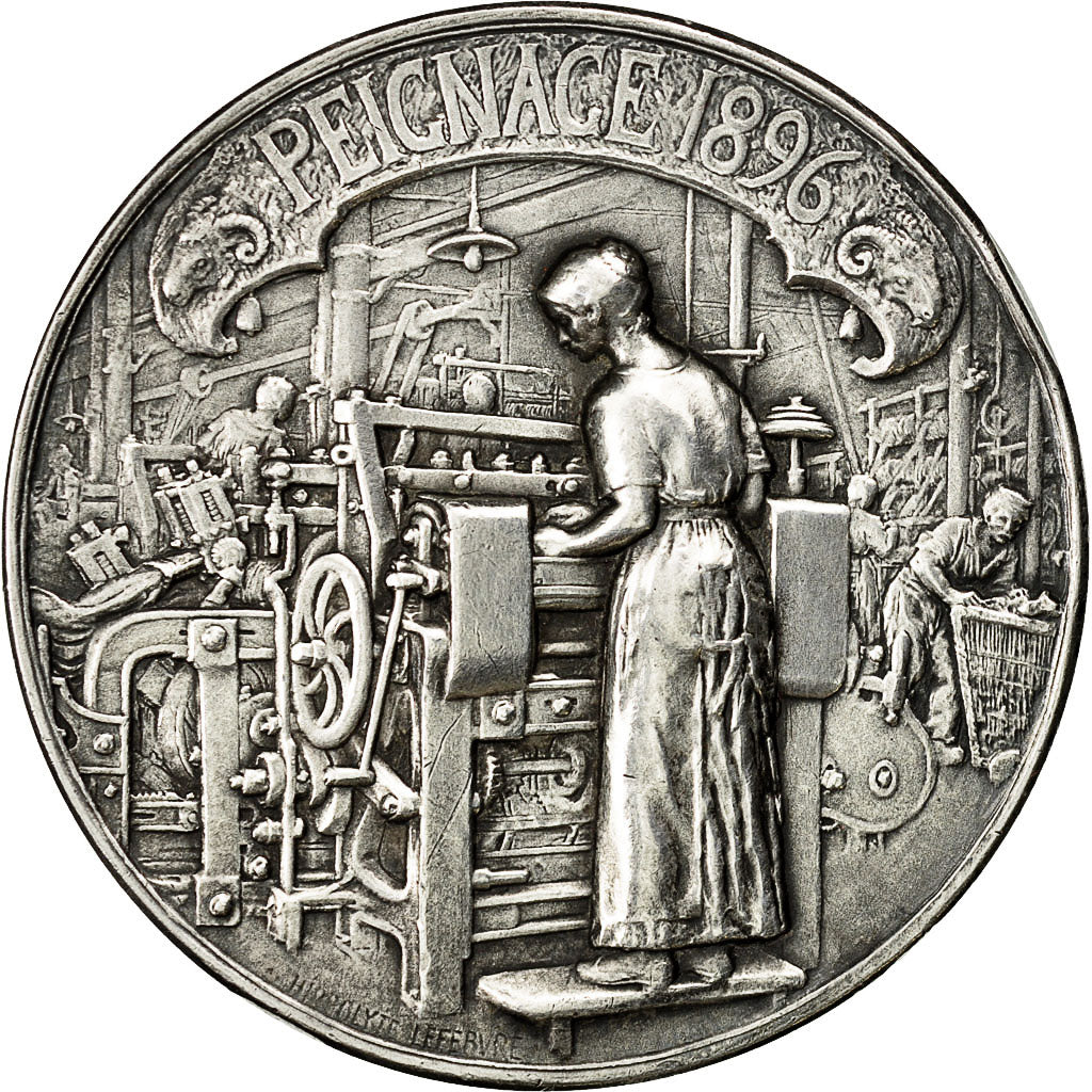 France, Medal, Mutualité des Peigneurs, 1896, Lefebvre, MS(60-62), Silver