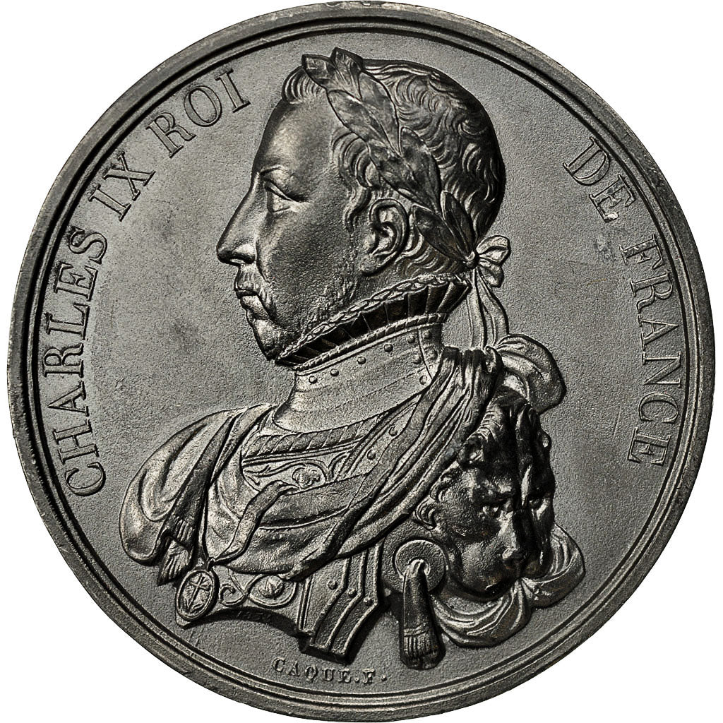 France, Medal, Les Rois de France, Charles IX, Caqué, SPL, Tin